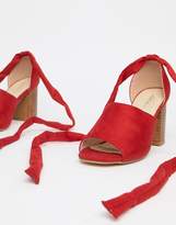 Thumbnail for your product : Park Lane Wide Fit Tie Leg Block Heeled Sandals