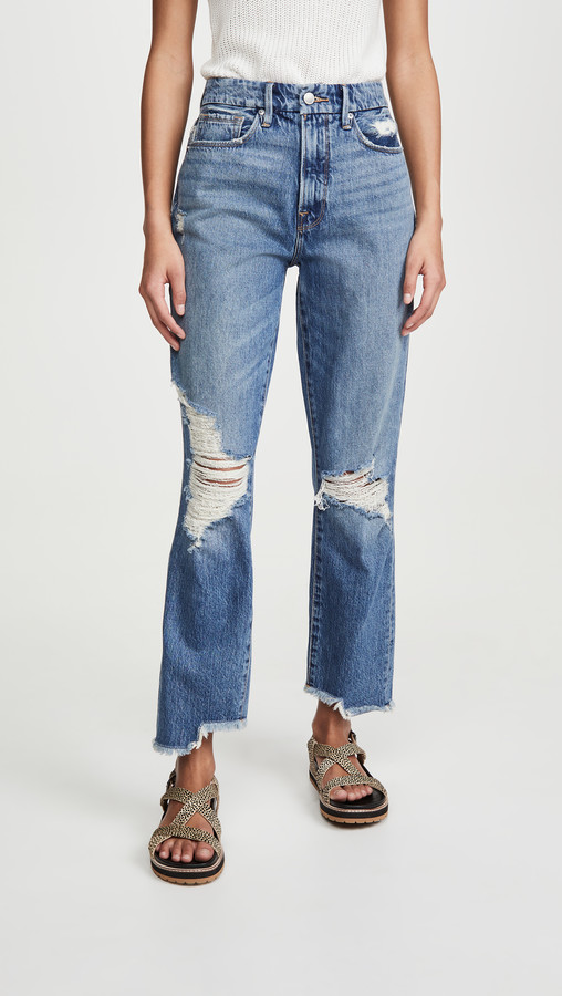good american side zip jeans