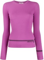 Thumbnail for your product : Valentino Intarsia-Logo Crew-Neck Jumper