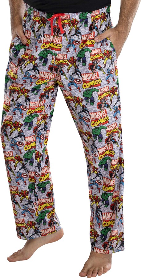 Intimo Marvel Mens' The Incredible Hulk All Over Print Lounge Pajama Pants  Sleepwear (L) Black - ShopStyle Pyjamas