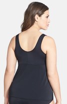 Thumbnail for your product : Elomi 'Aura' Ruched Colorblock Tankini Top (Plus Size)