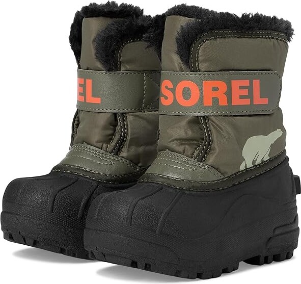 Sorel Kids Childrens Snow Commander (Toddler/Little Kid) Kids Shoes Stone Green/Alpine Tundra : 9 Toddler M, Synthetic