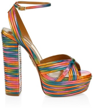 rainbow platform sandals