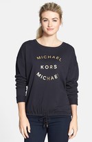 Thumbnail for your product : MICHAEL Michael Kors Logo Graphic Drawstring Hem Pullover (Regular & Petite)