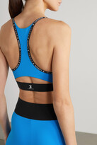 Thumbnail for your product : Koral + David Koma Eve Blackout Two-tone Stretch Sports Bra - Blue
