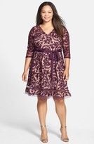 Thumbnail for your product : Adrianna Papell Lace Fit & Flare Dress (Plus Size)