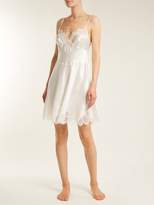 Thumbnail for your product : Carine Gilson Lace-trimmed Silk-satin Cami Dress - Womens - White