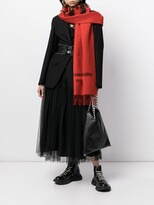Thumbnail for your product : Alexander McQueen Logo Embroidered Knit Scarf