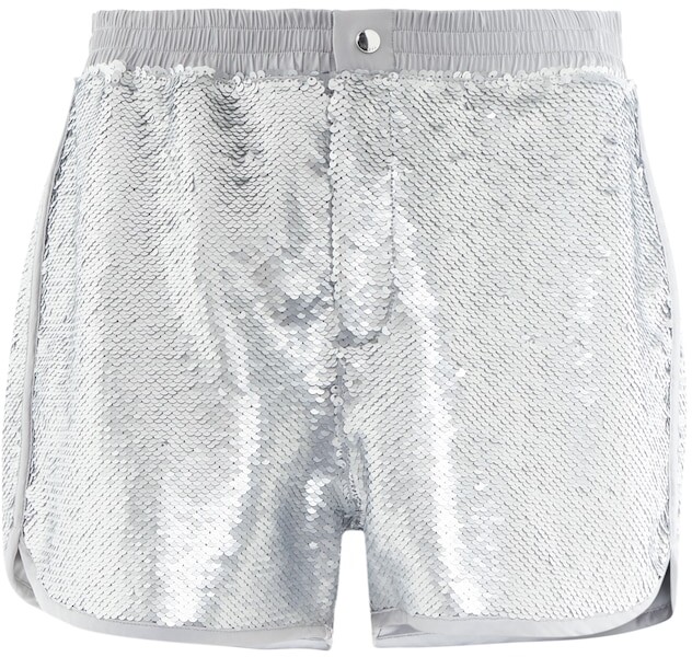 sequin silver shorts