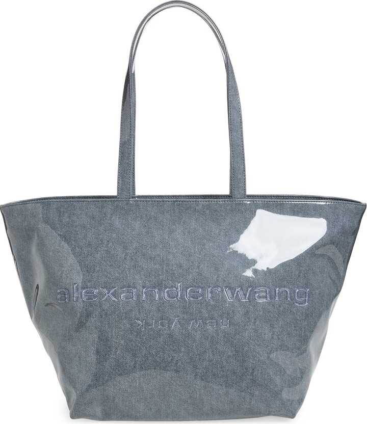 Alexander Wang Punch Lacquered Denim Tote Bag