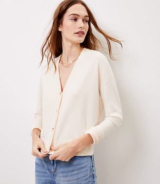 LOFT Petite Relaxed V-Neck Cardigan 