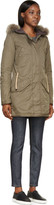 Thumbnail for your product : Parajumpers Olive Fur-Trimmed Marilyn Army Coat