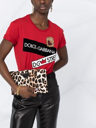 Dolce & Gabbana bead-embellished logo-print T-shirt