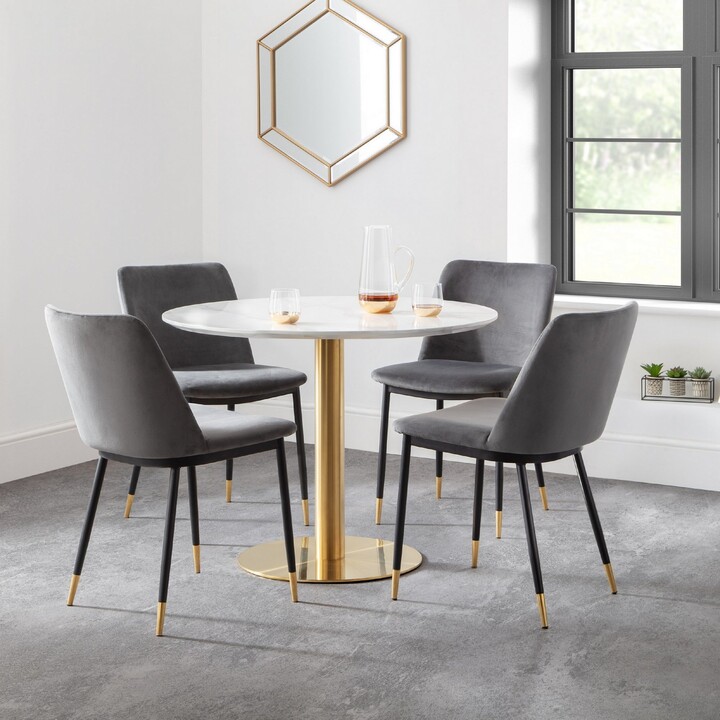 Dunelm Palermo Round Dining Table with 4 Delaunay Chairs Grey ShopStyle