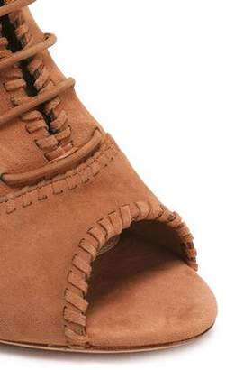 Alexandre Birman Lace-up Cutout Suede Sandals