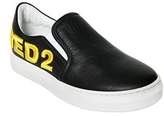 Thumbnail for your product : DSQUARED2 Embroidered Leather Slip-On Sneakers