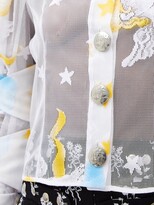 Thumbnail for your product : Chopova Lowena Cropped Wax Lace-embroidered Shirt - White Multi