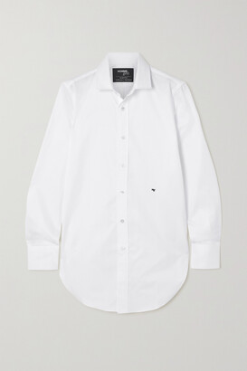 HommeGirls Embroidered Cotton-poplin Shirt - White - small