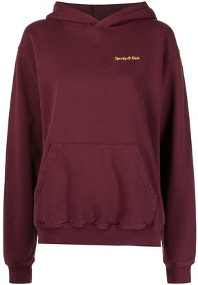 Sporty & Rich Embroidered Logo Cotton Hoodie