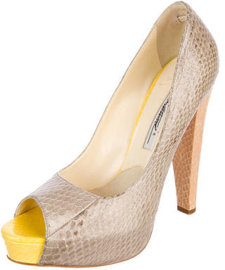 Brian Atwood Snakeskin Pumps
