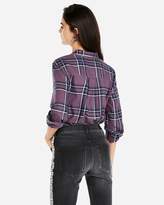 Thumbnail for your product : Express Plaid Two Pocket Boyfriend Flannel Shirt