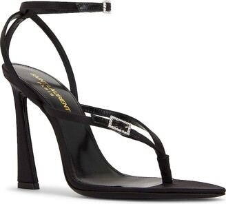 【関税&送料込】Saint Laurent Gippy 90 Lex Sandal Black With New GIPPY YSL Saint Laurent Black Patent Leather Strappy