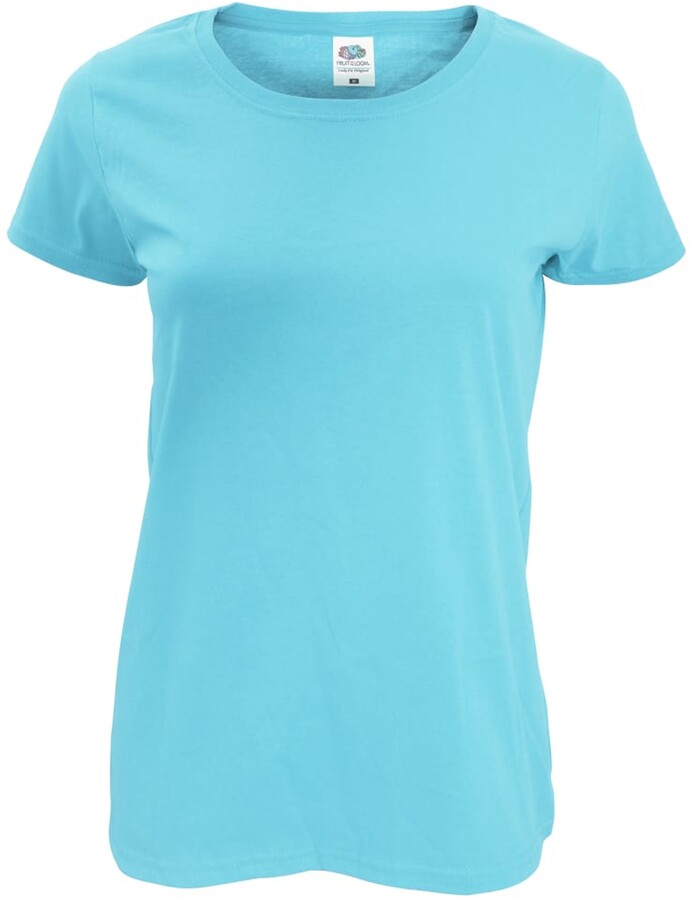 Fruit of the Loom Womens/Ladies Short Sleeve Lady-Fit Original T-Shirt (Sky  Blue) - ShopStyle