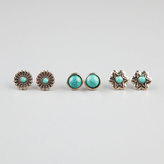 Thumbnail for your product : Full Tilt 3 Pairs Round Medallion Stud Earrings