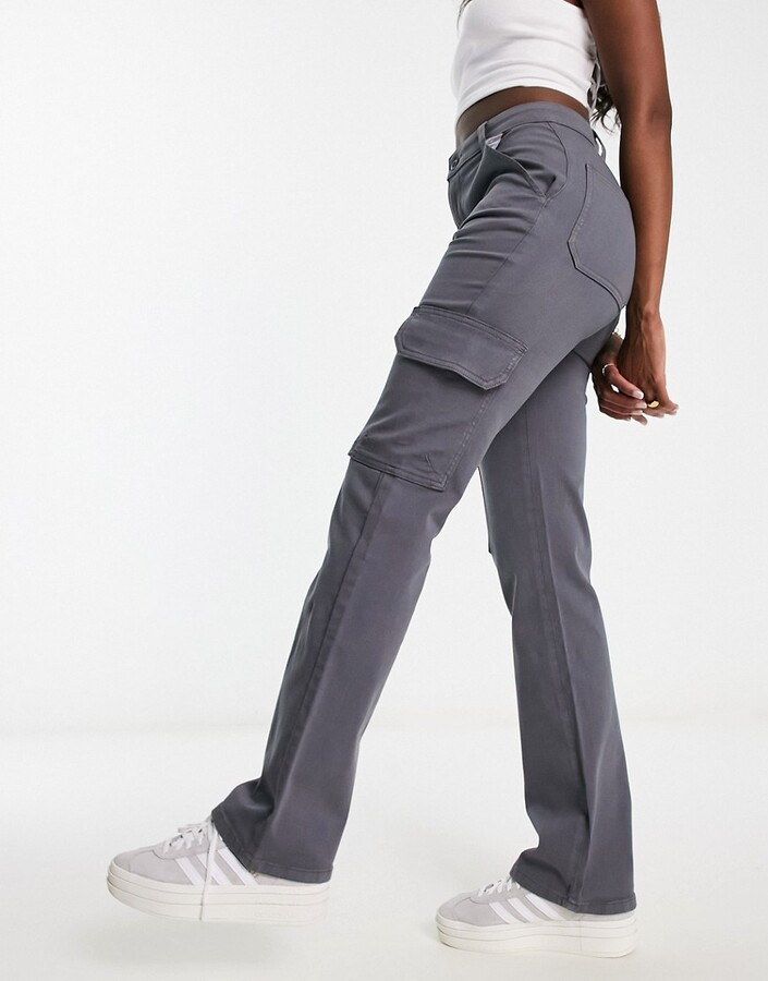 ASOS DESIGN ASOS DESIGN Petite oversized cargo pants with multi pocket in  khaki - ShopStyle Trousers