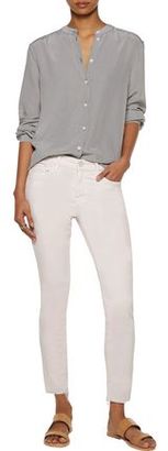 Mother Distressed Stretch-Cotton Corduroy Skinny Pants