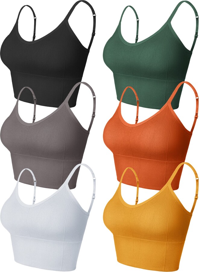 Geyoga 6 Pieces Sleep Bra Bralettes for Women with Support Crop Tank ...