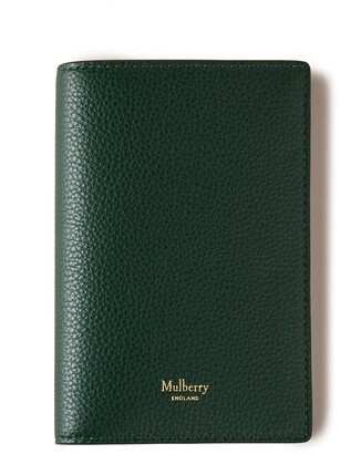 Mulberry Passport Cover Black Small Classic Grain