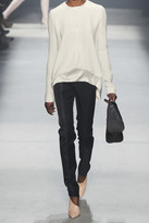 Thumbnail for your product : Narciso Rodriguez Charmeuse-paneled silk-georgette top