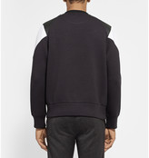 Thumbnail for your product : Neil Barrett Panelled Grained-Leather and Bonded-Jersey Sweatshirt