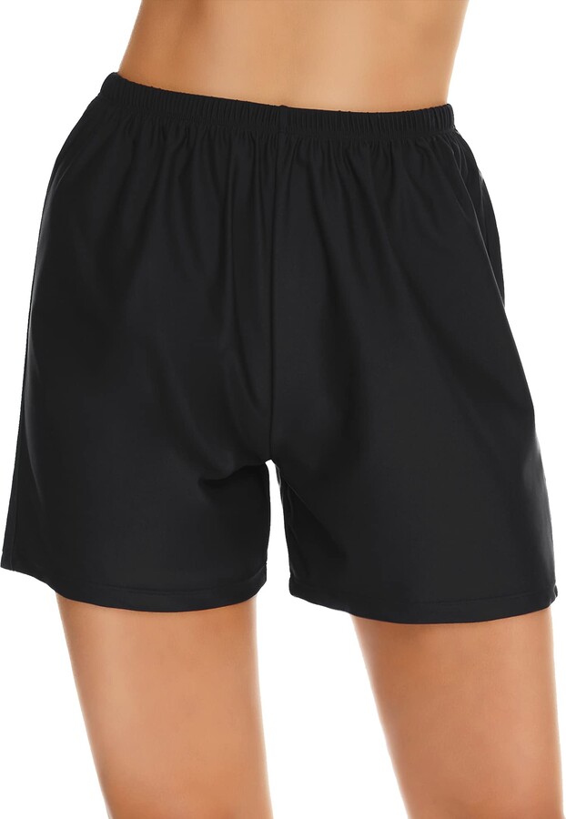 Lecieldusoir Women's Swim Shorts High Waisted Bathing Suit Bottoms UPF