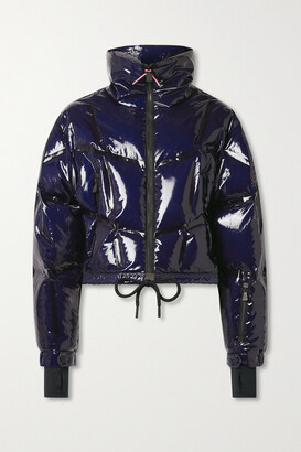 MONCLER GRENOBLE Siguret Cropped Hooded Quilted Down Ski Jacket - Blue