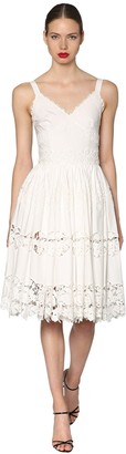 Dolce & Gabbana Embroidered Cotton Poplin Midi Dress