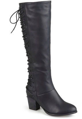 Journee Collection Amara Lace-Back Riding Boots - Wide Calf