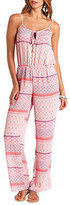 Thumbnail for your product : Charlotte Russe Tribal Print Spaghetti Strap Jumpsuit