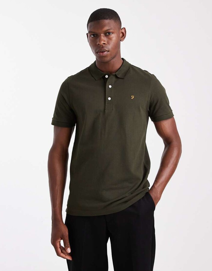 Farah Blanes short sleeve polo in green