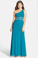 Thumbnail for your product : Hailey Logan Embellished One-Shoulder Gown (Juniors)