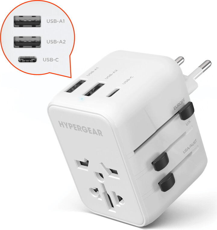 HyperGear WorldCharge Universal Travel Adapter with USB-C
