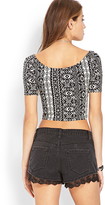 Thumbnail for your product : Forever 21 Ruched Traveler Crop Top