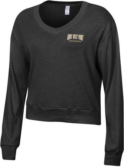 Alternative Apparel Women's Army Black Knights Slouchy V-Neck Crop