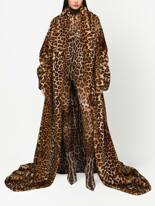 Dolce & Gabbana KIM DOLCE&GABBANA leopard-print floor-length Coat
