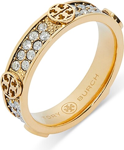 Tory Burch Miller Icon Stud Pave Ring