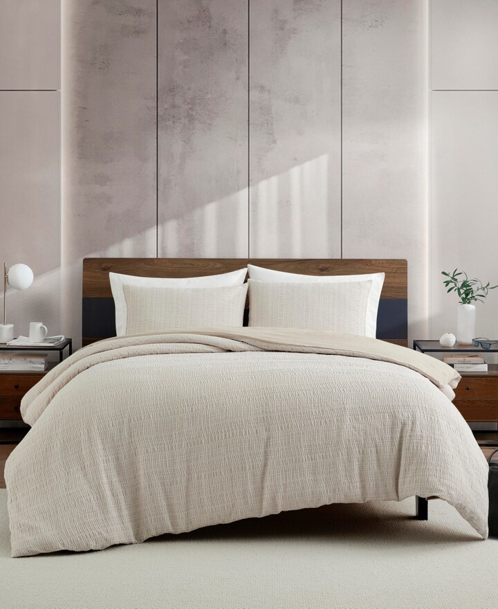 Kenneth Cole New York Stitched Gauze Jacquard 2-Pc. Duvet Cover Set Twin