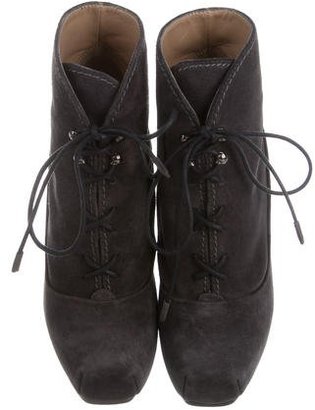 Proenza Schouler Suede Lace-Up Ankle Boots