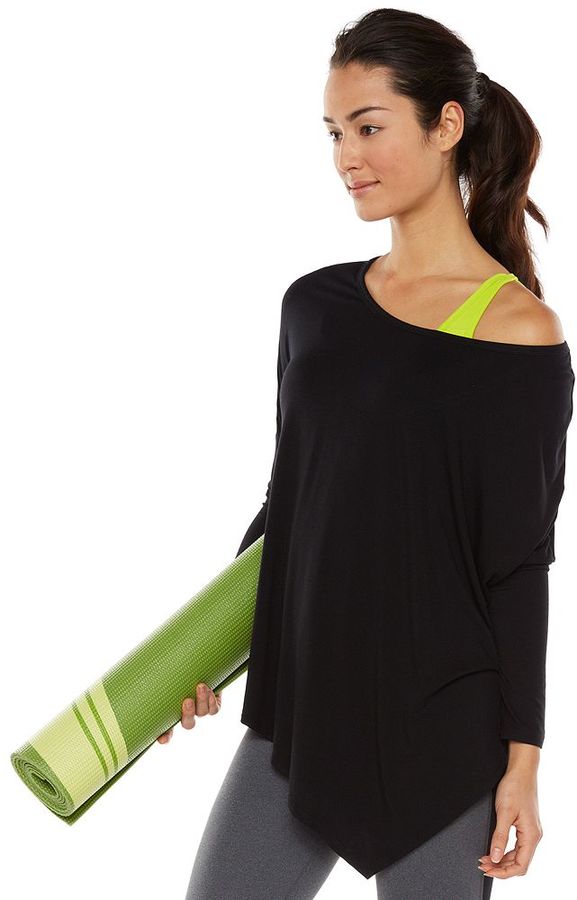 Gaiam Studio to Street Karma Asymmetrical Dolman Yoga Tunic Women's