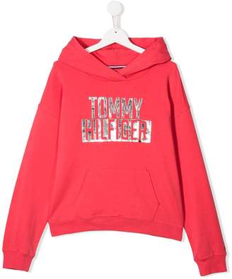 Tommy Hilfiger Junior logo hooded sweatshirt